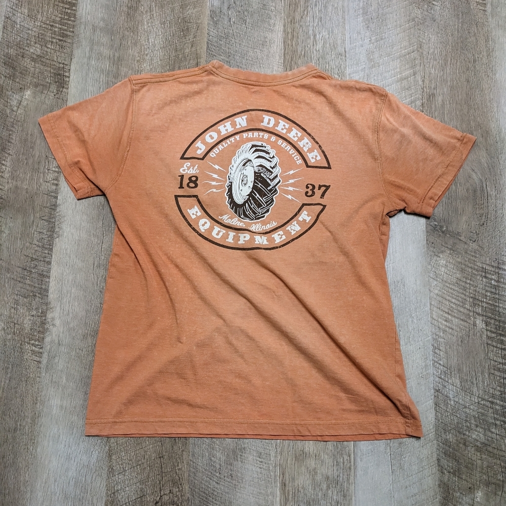 John Deere Distressed Orange Tee Shirt